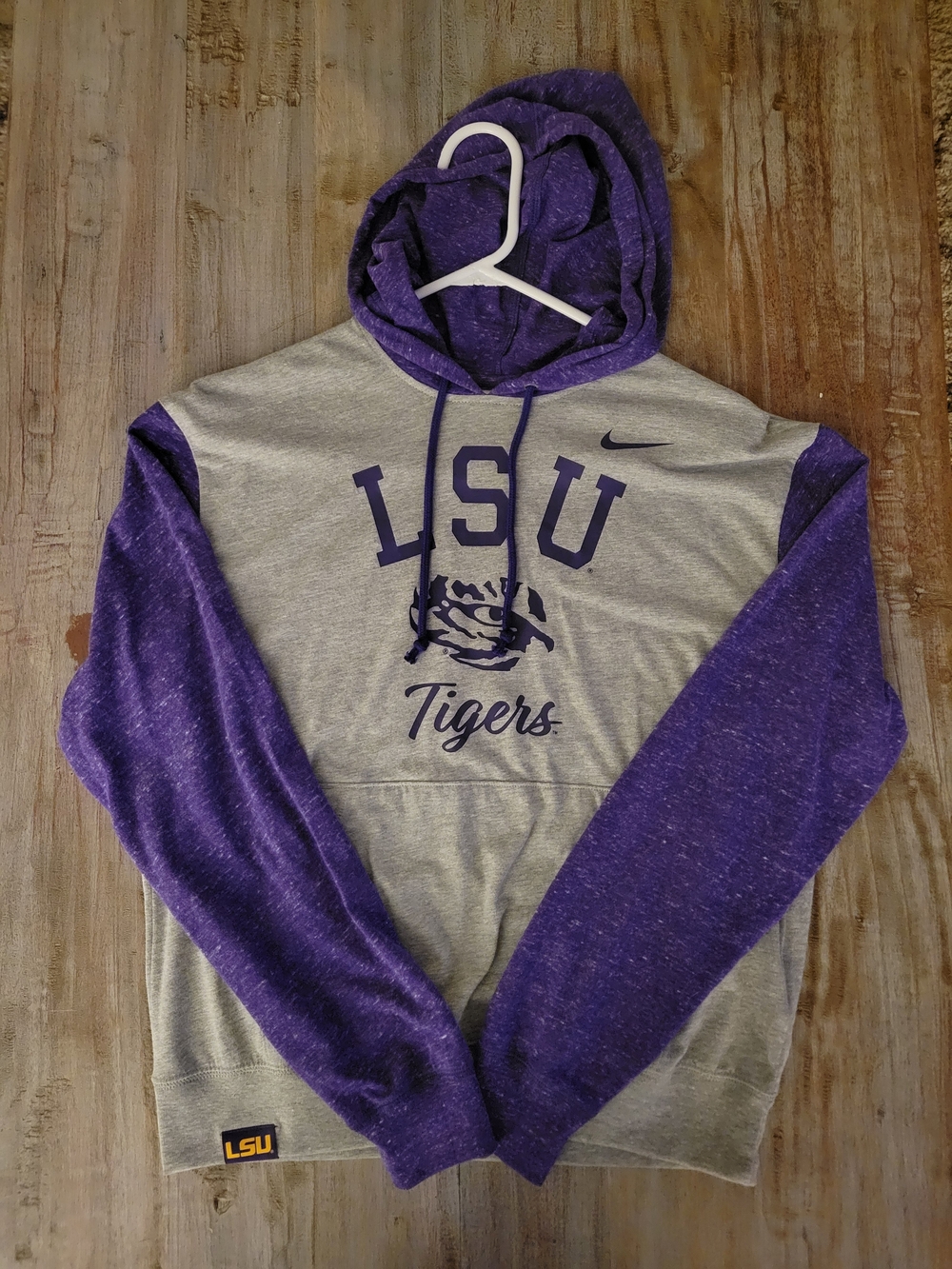 Nike Gray and Purple LSU Tigers Hoodie